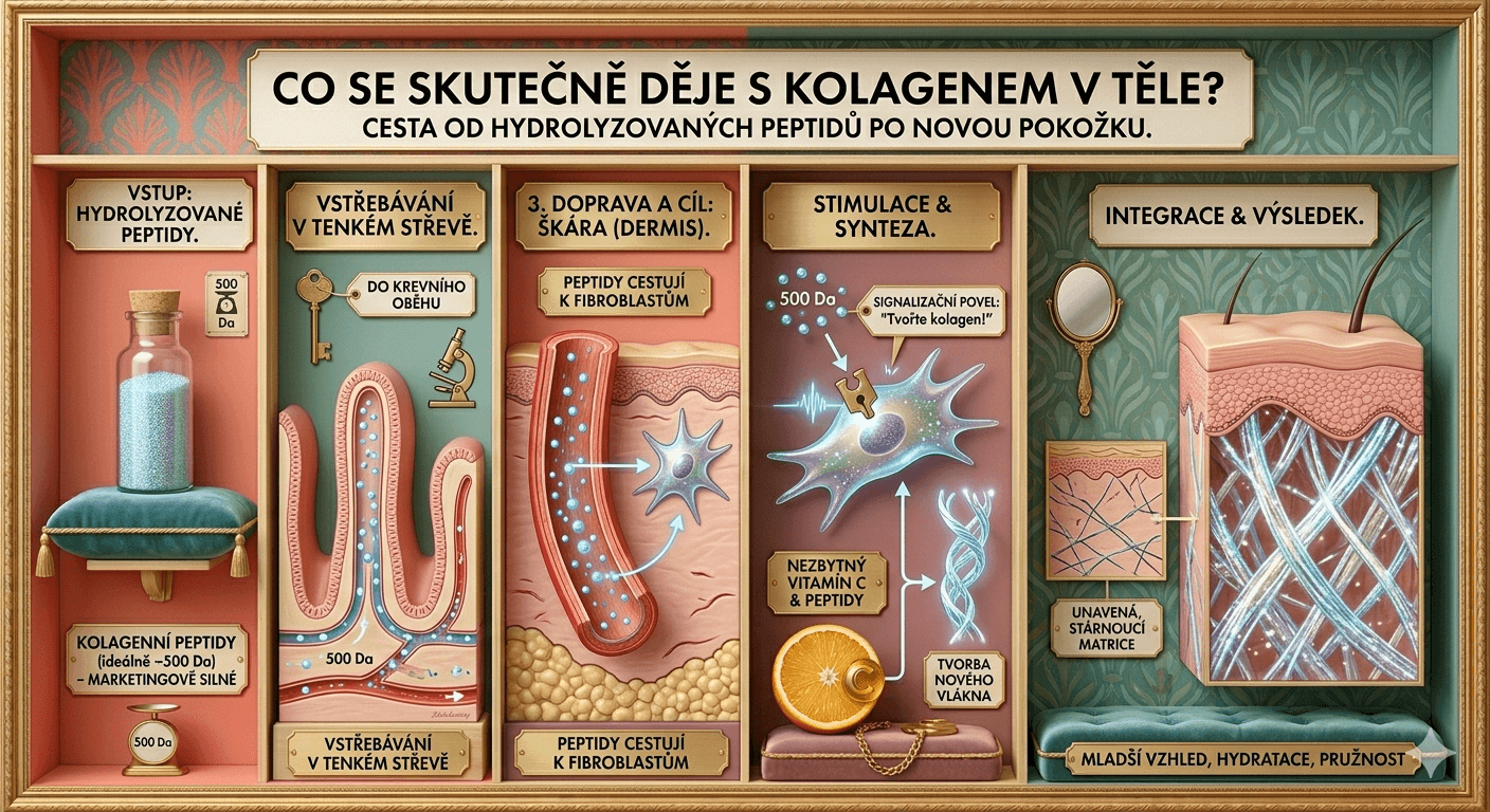 Co se skutečně děje s kolagenem v těle? Od peptidů po pokožku